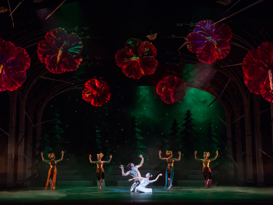 <p><em>The Prince of the Pagodas: </em>Momoko Hirata as Princess Belle Sakura and Joseph Caley as the Salamander Prince with Artist of Birmingham Royal Ballet</p>. Credit: Bill Cooper.