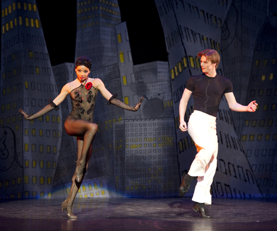 <p><em>Slaughter on Tenth Avenue:</em> Céline Gittens as the Striptease Girl and Robert Parker as the Hoofer</p>. Credit: Roy Smiljanic.