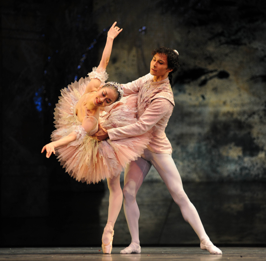 <p><em>The Nutcracker: </em>Nao Sakuma as the Sugar Plum Fairy and César Morales as the Prince</p>. Credit: Roy Smiljanic.