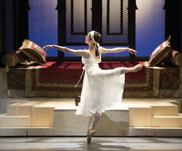 <p><em>Aladdin: </em>Nao Sakuma as Princess Badr al-Budur</p>. Credit: Bill Cooper.