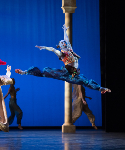 <p><em>Aladdin: </em>Tzu-Chao Chou as the Djinn of the Lamp</p>. Credit: Bill Cooper.