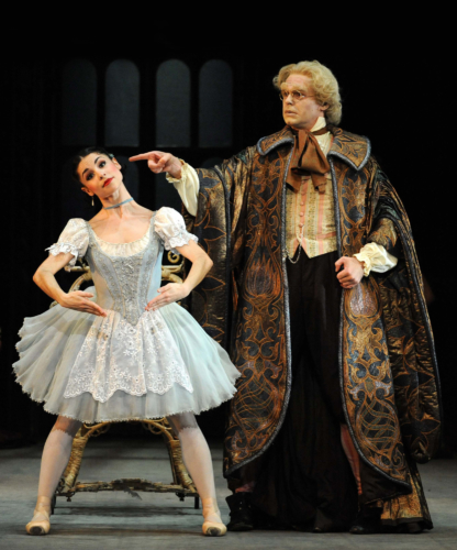 <p><em>Coppélia: </em>Maureya Lebowitz as Swanilda and Jonathan Payn as Dr Coppélius</p>. Credit: Roy Smiljanic.
