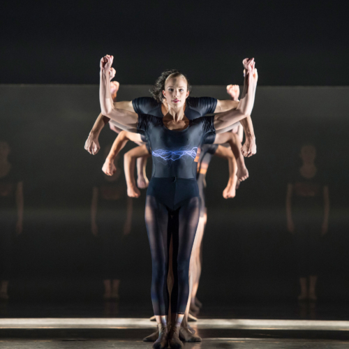 <p><em>E=mc²: </em>Yvette Knight with Artists of Birmingham Royal Ballet in 'Energy'</p>. Credit: Bill Cooper.