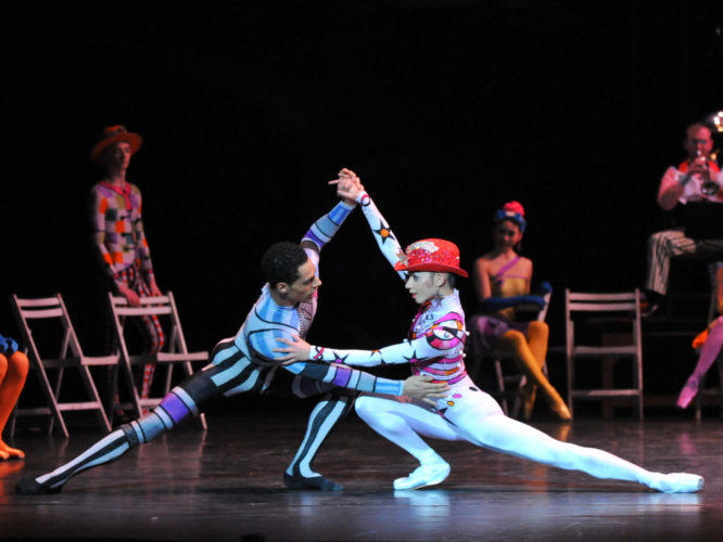 <p><em>Elite Syncopations: </em>Céline Gittens and Tyrone Singleton in 'Bethena Concert Waltz'</p>. Credit: Phil Hitchman.