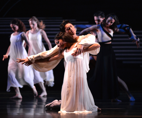 <p><em>Dante Sonata:</em> Yasuo Atsuji and Céline Gittens as Lead Children of Light</p>. Credit: Phil Hitchman.