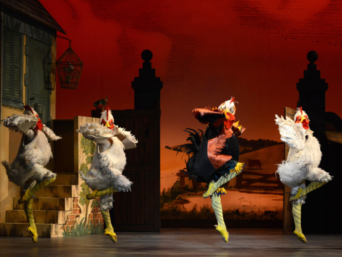 <p><em>La Fille mal gardée: </em>Tzu-Chao Chou as the Cockerel with Artists of Birmingham Royal Ballet</p>. Credit: Roy Smiljanic.