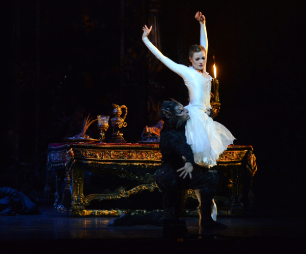 <p><em>Beauty and the Beast: </em>Delia Mathews as Belle and Iain Mackay as the Beast</p>. Credit: Roy Smiljanic.