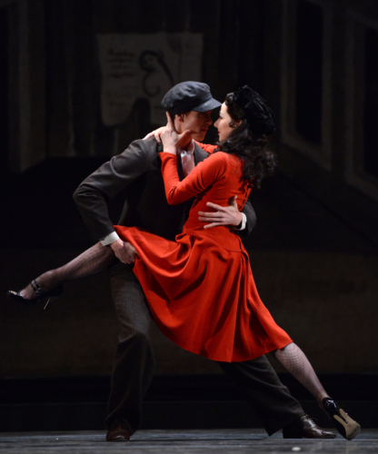 <p><em>Miracle in the Gorbals: </em>Elisha Willis as the Prostitute and William Bracewell as a Lover</p>. Credit: Roy Smiljanic.