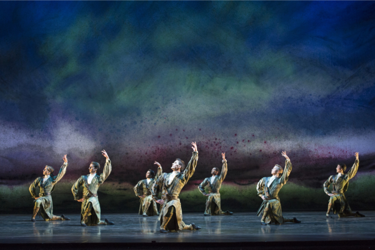 <p><em>Flowers of the Forest:</em> Mathias Dingman and Artists of Birmingham Royal Ballet in 'Scottish Ballad'</p>. Credit: Bill Cooper.