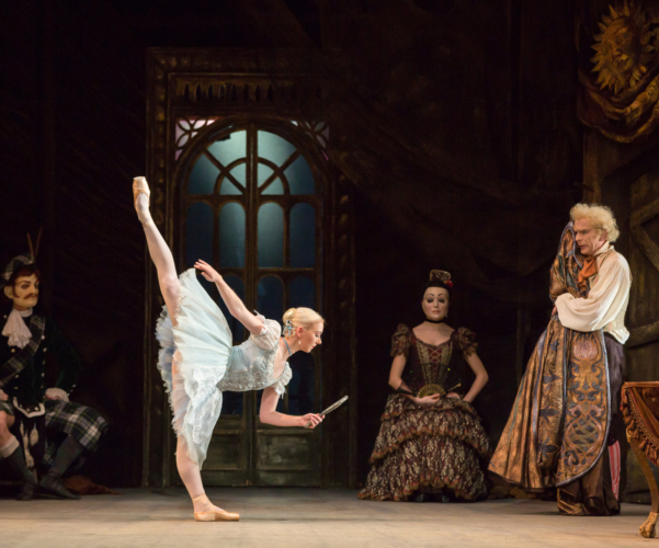 <p><em>Coppélia:</em> Elisha Willis as Swanilda and Michael O'Hare as Dr Coppélius</p>. Credit: Andrew Ross.