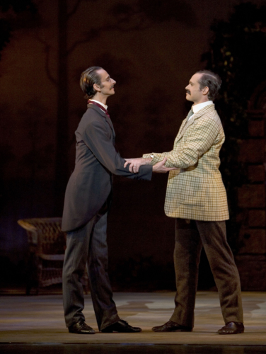 <p><em>Enigma Variations: </em>Valentin Olovyannikov as A. J. Jaeger and Jonathan Payn as Edward Elgar</p>. Credit: Bill Cooper.