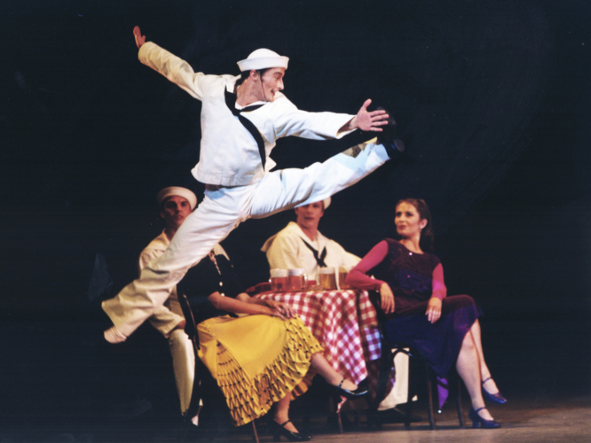 <p><em>Fancy Free:</em> Michael Revie as a Sailor with Artists of Birmingham Royal Ballet</p>. Credit: Bill Cooper.