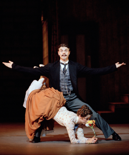 <p><em>Hobson's Choice: </em>Rachel Hester as Alice Hobson and James Grundy as Albert Prosser</p>. Credit: Bill Cooper.