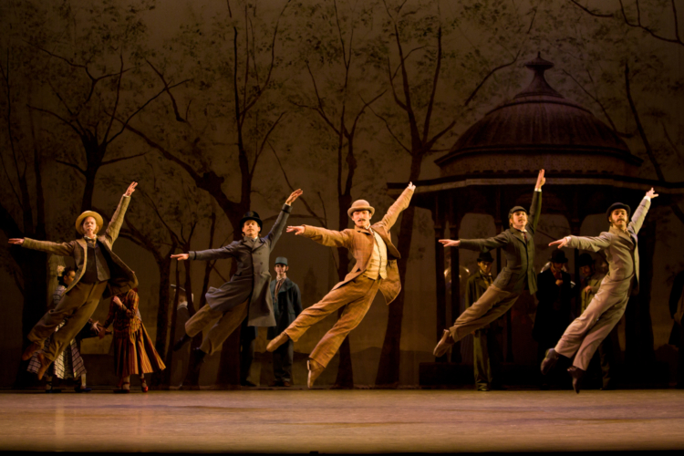 <p><em>Hobson's Choice: </em>Chi Cao as Fred Beenstock with Artists of Birmingham Royal Ballet</p>. Credit: Bill Cooper.