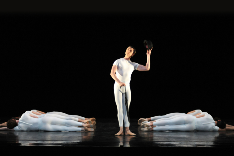 <p><em>Brouillards: </em>Rory Mackay and Artists of Birmingham Royal Ballet in 'Hommage à S. Pickwick esq.'</p>. Credit: Roy Smiljanic.