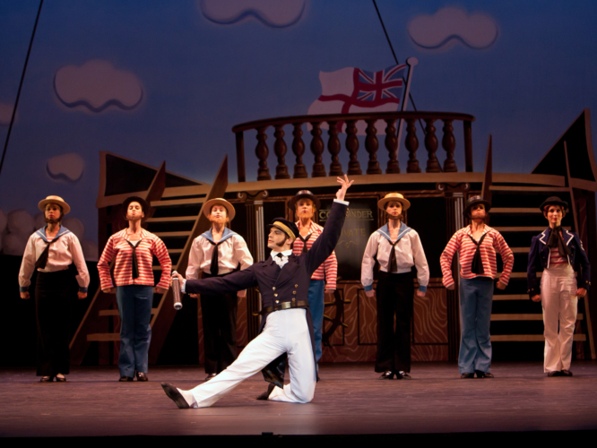 <p><em>Pineapple Poll:</em> Dominic Antonucci as Captain Belaye with Artists of Birmingham Royal Ballet</p>. Credit: Bill Cooper.