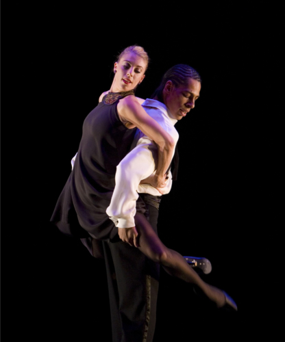 <p><em>Nine Sinatra Songs: </em>Victoria Marr and Tyrone Singleton in 'One for My Baby'</p>. Credit: Bill Cooper.