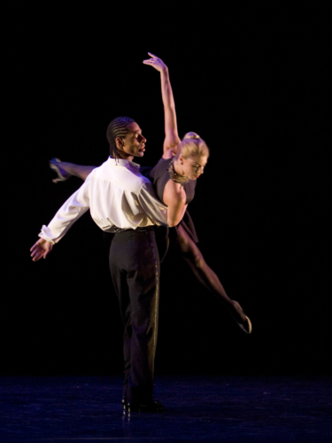 <p><em>Nine Sinatra Songs</em>: Victoria Marr and Tyrone Singleton in 'One for My Baby'</p>. Credit: Bill Cooper.