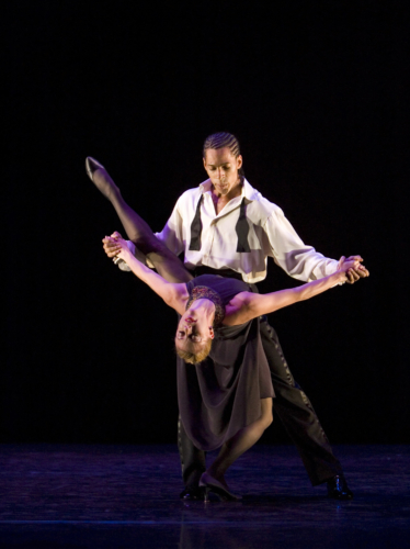 <p><em>Nine Sinatra Songs:</em> Victoria Marr and Tyrone Singleton in 'One for My Baby'</p>. Credit: Bill Cooper.