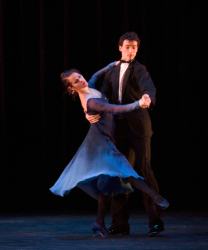 <p><em>Nine Sinatra Songs: </em>Samara Downs and Tom Rogers in 'Strangers in the Night'</p>. Credit: Bill Cooper.