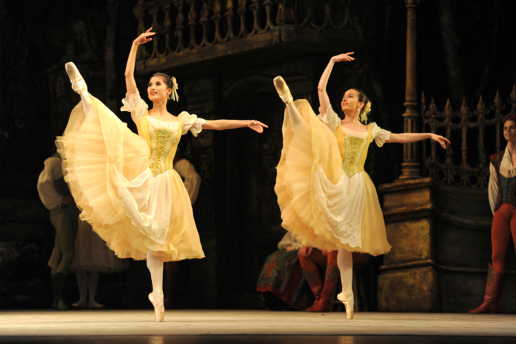 <p><em>Coppélia: </em>Lei Zhao and Arancha Baselga as Swanilda's Friends</p>. Credit: Roy Smiljanic.