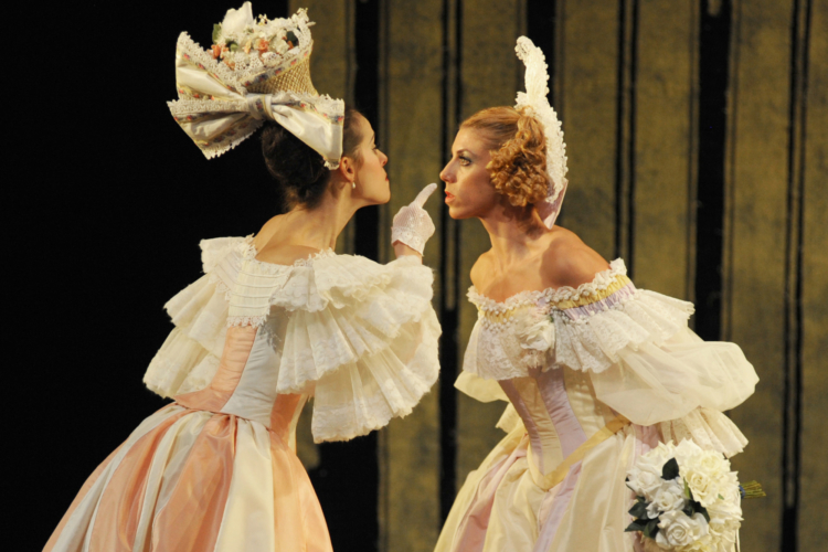 <p><em>Beauty and the Beast: </em>Samara Downs as Vanité and Victoria Marr as Fière</p>. Credit: Roy Smiljanic.