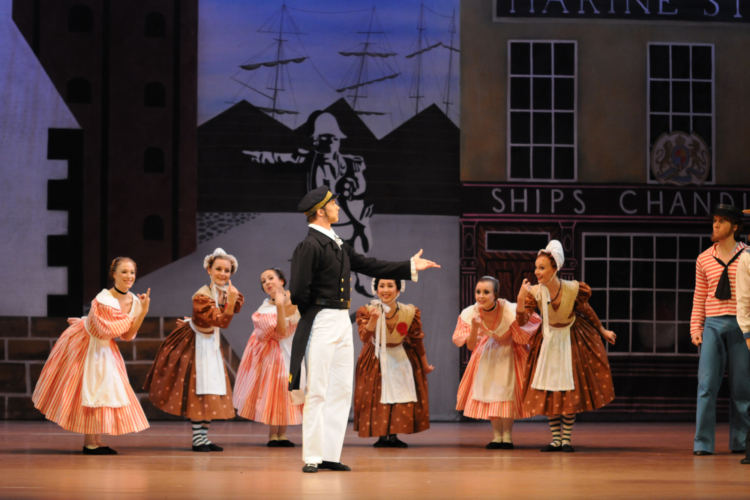 <p><em>Pineapple Poll:</em> Robert Parker as Captain Belaye with Artists of Birmingham Royal Ballet</p>. Credit: Geoff Slack.
