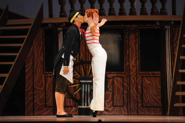 <p><em>Pineapple Poll:</em> Carol-Anne Millar as Pineapple Poll and Tzu-Chao Chou as Jasper</p>. Credit: Roy Smiljanic.