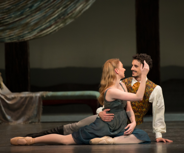 <p><em>Far from the Madding Crowd</em><em>: </em>Elisha Willis as Bathsheba Everdene and Iain Mackay as Sergeant Francis Troy</p>. Credit: Bill Cooper.