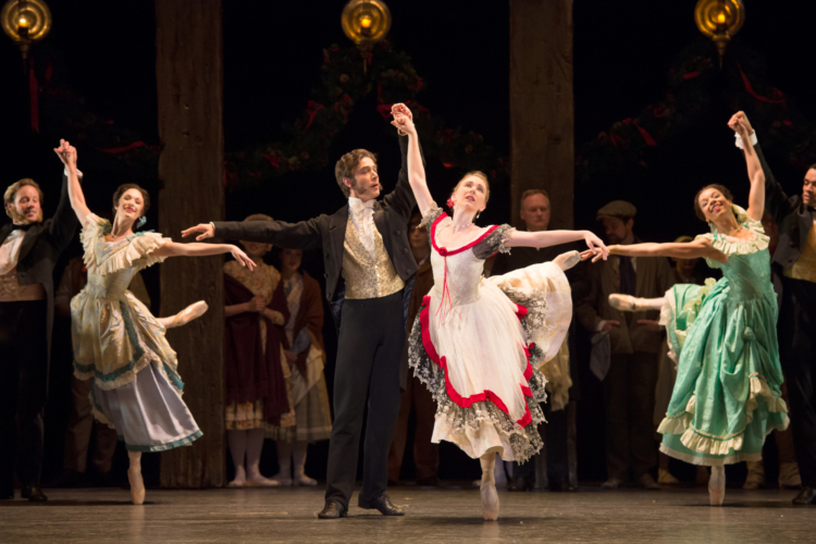 <p><em>Far from the Madding Crowd</em><em>: </em>Elisha Willis as Bathsheba Everdene and Matthew Lawrence as William Boldwood with Artists of Birmingham Royal Ballet</p>. Credit: Bill Cooper.