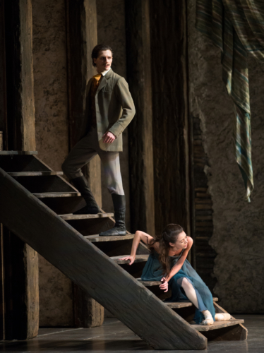 <p><em>Far from the Madding Crowd</em><em>: </em>Natasha Oughtred as Bathsheba Everdene and Jamie Bond as Sergeant Francis Troy</p>. Credit: Bill Cooper.