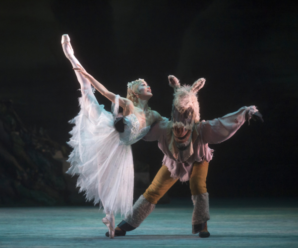 <p><em>The Dream:</em> Nao Sakuma as Titania and Jonathan Caguioa as Bottom</p>. Credit: Bill Cooper.