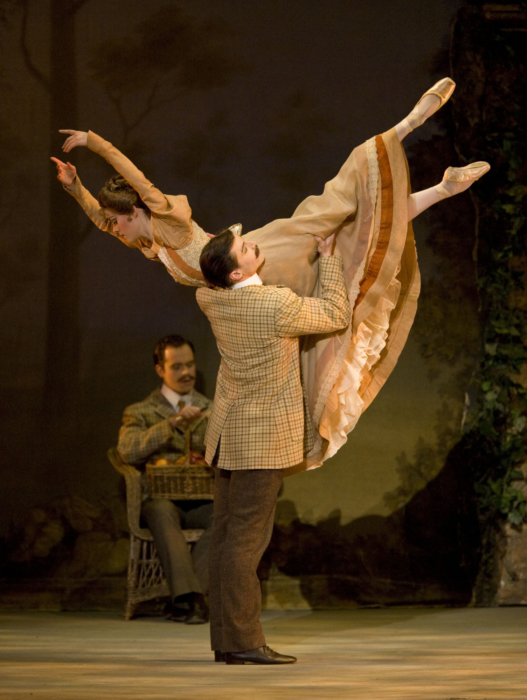 <p><em>Enigma Variations:</em> Samara Downs as The Lady and Dominic Antonucci as Edward Elgar</p>. Credit: Bill Cooper.