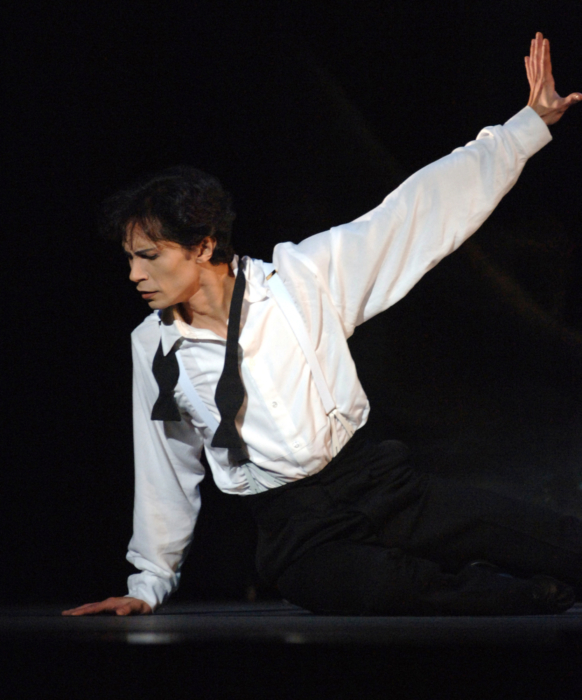 <p><em>Sylvia:</em> César Morales as Amynta</p>. Credit: Roy Smiljanic.