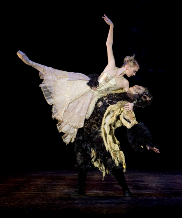 <p><em>Beauty and the Beast:</em> Elisha Willis as Belle and Robert Parker as the Beast</p>. Credit: Bill Cooper.