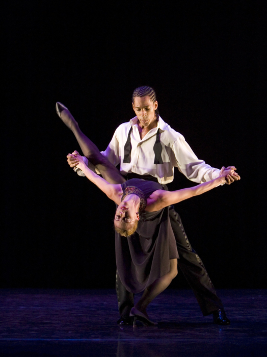 <p><em>Nine Sinatra Songs:</em> Victoria Marr and Tyrone Singleton in 'One for My Baby'</p>. Credit: Bill Cooper.