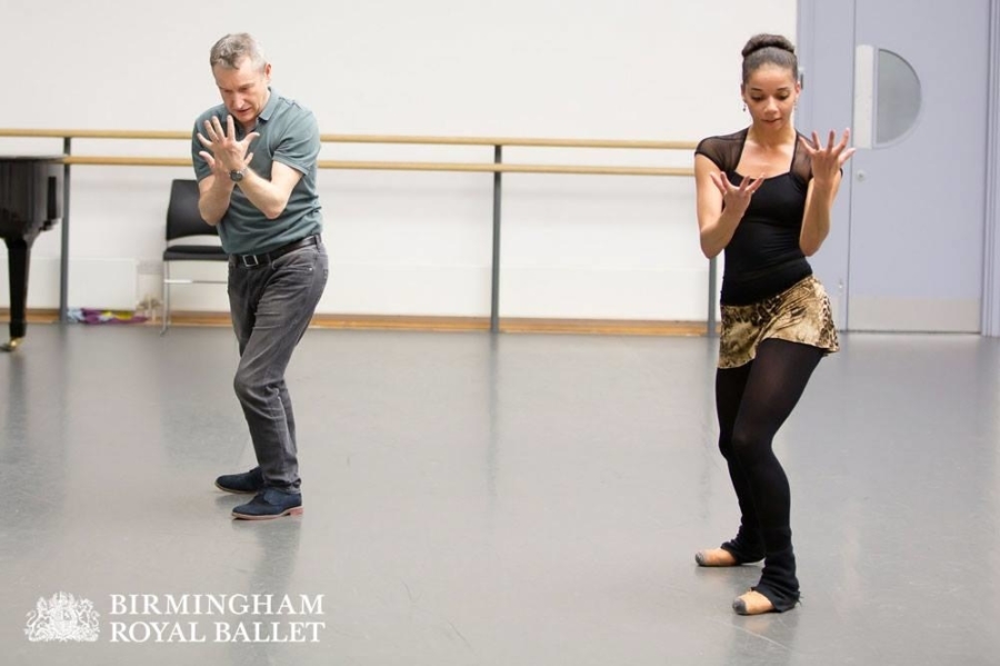 <p><em>The Shakespeare Suite: </em>David Bintley and Céline Gittens in rehearsal</p>. Credit: Andrew Ross.