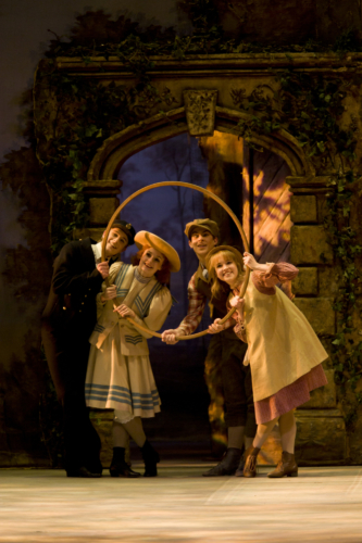 <p><em>Enigma Variations: </em>Laura-Jane Gibson as the Sailor Girl, Nicki Moffatt as the Country Girl, Christopher Rodgers-Wilson as the Sailor Boy and Oliver Till as the Country Boy</p>. Credit: Bill Cooper.